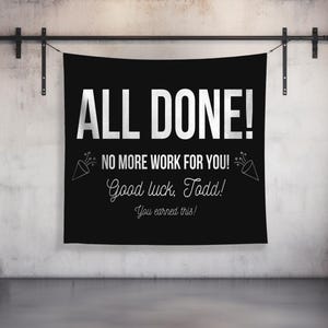 Retirement Banner, Funny Retirement Decorations, Custom Retirement Gift, Retirement Party, Personalized Retirement Banner, Retirement Sign