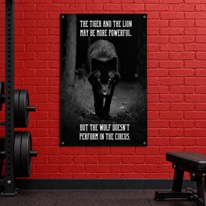 Wolf Circus Banner - Home Gym Decor - Large Motivational Quote Wall Art - Inspirational Print - Wolves image 2