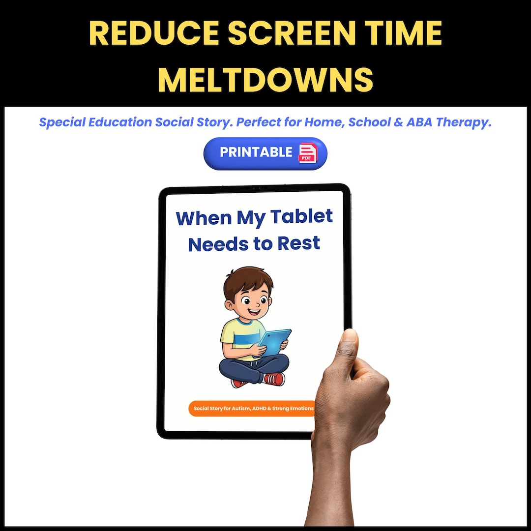 Tablet Rest Social Story, Screen Time Transition Aid, Autism ADHD ...