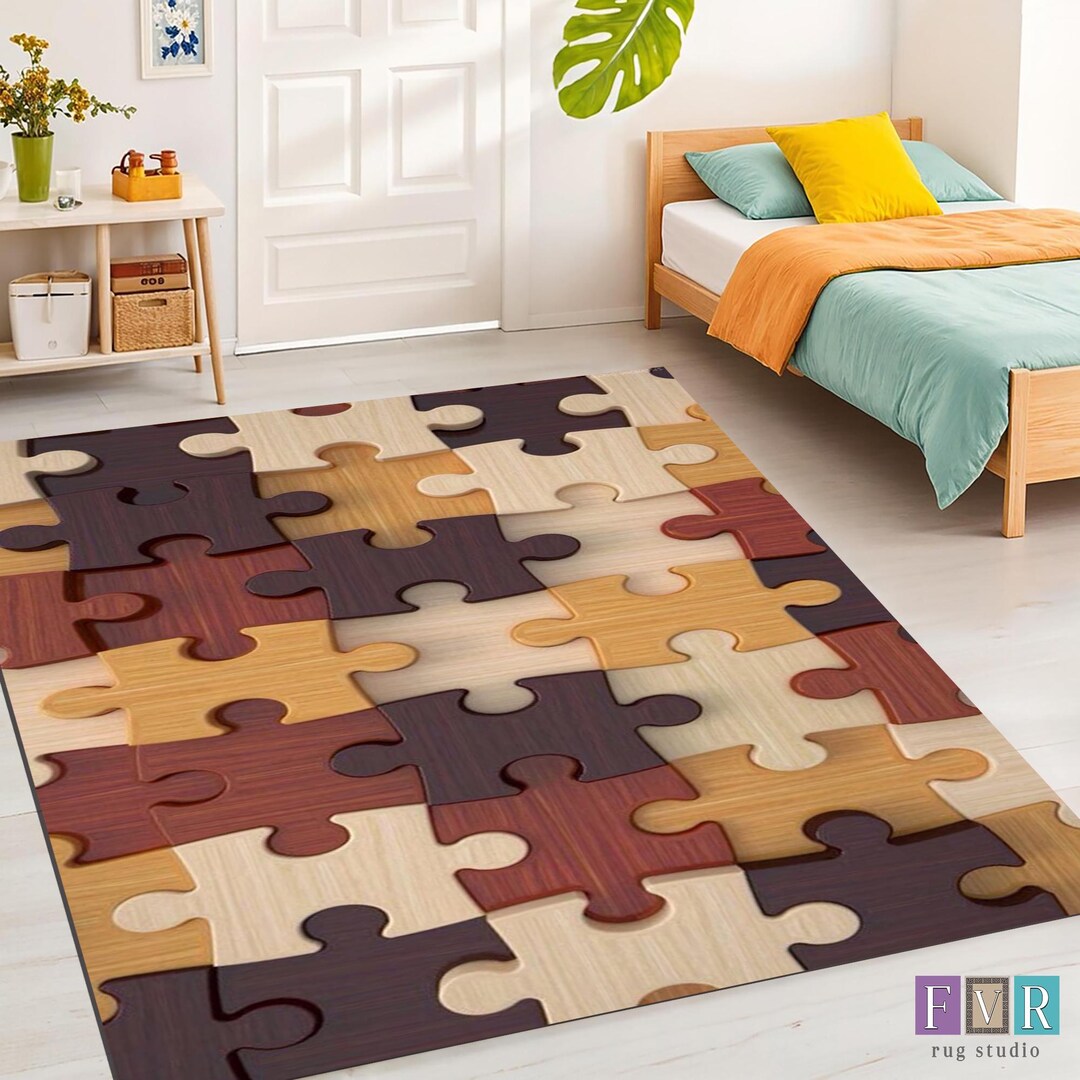 Kids Rug for Bedroom, Puzzle Kids Room Rug, Playroom Puzzle Carpet ...
