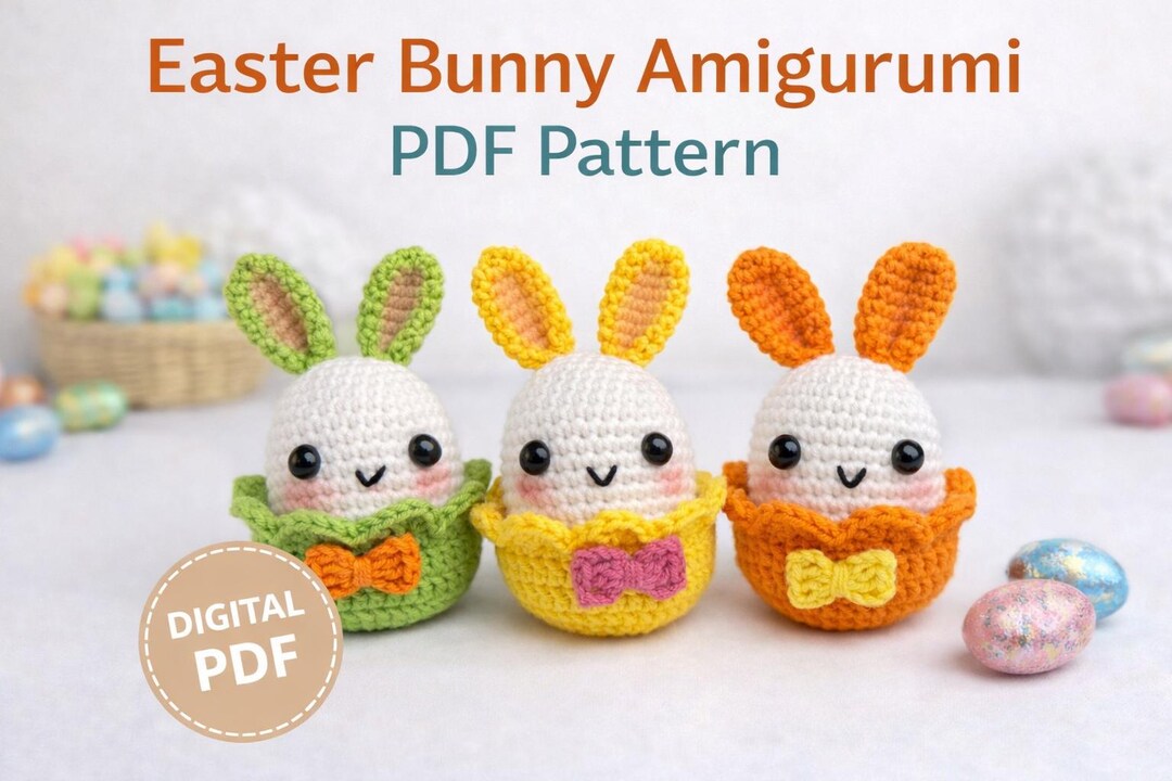 Easter Egg Bunny Amigurumi Crochet Pattern – PDF Digital Download (US ...