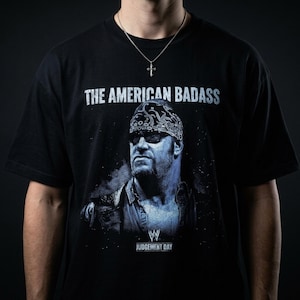 Diseño PNG Undertaker American badass vintage, luchador WWE para transferencia dtf / impresion directa DTG