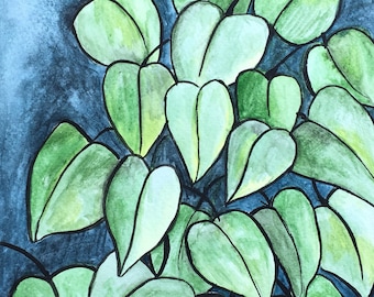 Philodendron Original Watercolor Painting