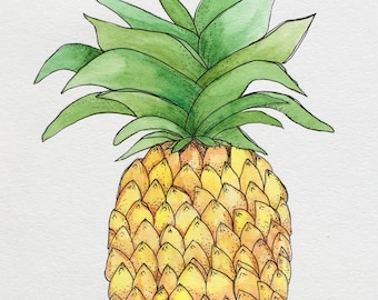 Pineapple Original Watercolor Painting