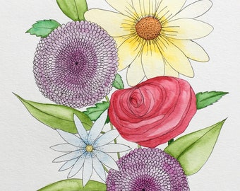 Floral Bouquet - Original Watercolor Painting