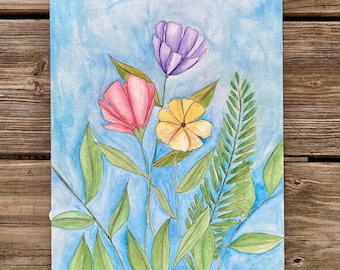 Wildflowers Original Watercolor Painting