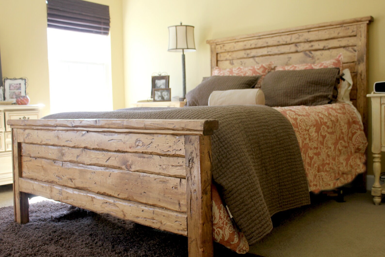 King Reclaimed Wood Headboard and Footbaord Etsy