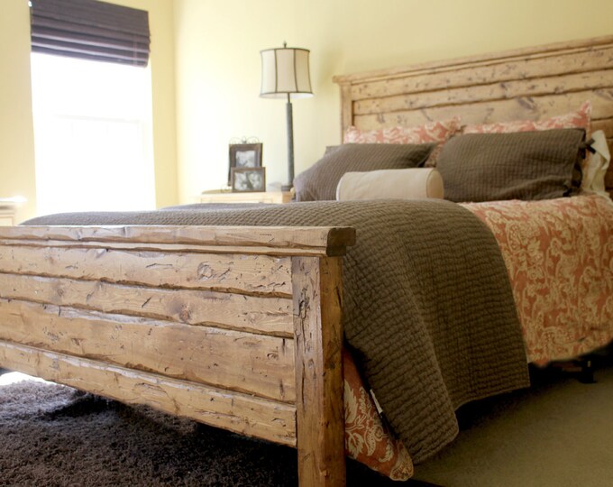 Queen Reclaimed Wood Headboard and Footbaord Etsy