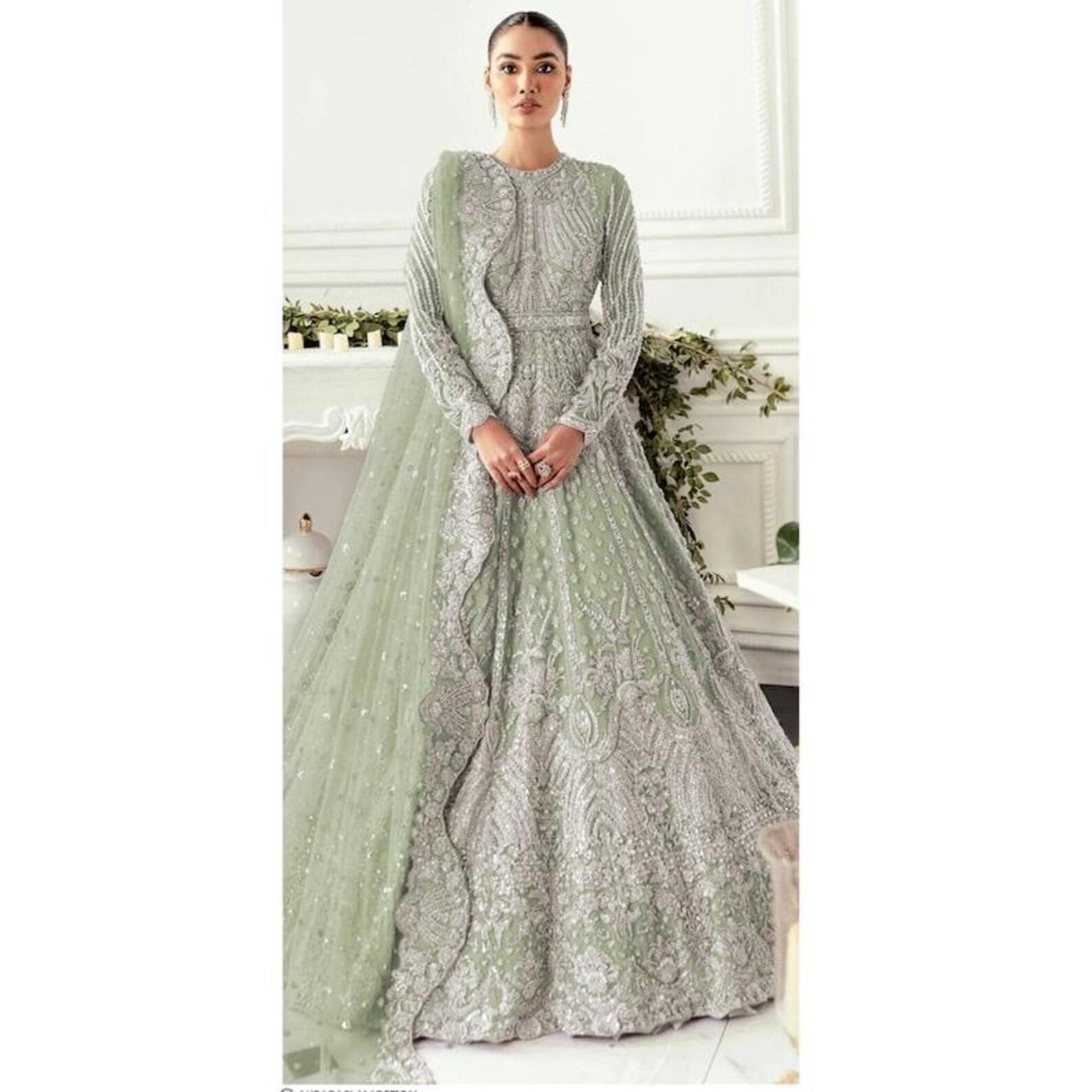 Mint Green Women Wedding Dress Pakistani - Etsy Hong Kong