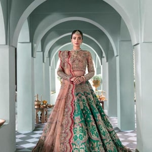 green and pink mehndi dress Green Pink Mehndi Dress