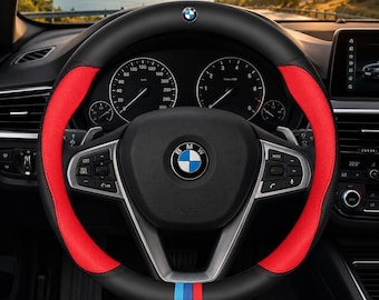 BMW Steering Wheel Cover | Leather Carbon Fiber Grip Protector | M,X & E model