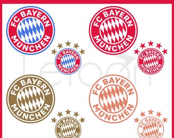 Paquete de logotipos del Bayern de Múnich - Archivos vectoriales de alta calidad - Bundesliga - Emblema del club de fútbol de Múnich - Descarga instantánea (.ai .eps .pdf .png .svg)