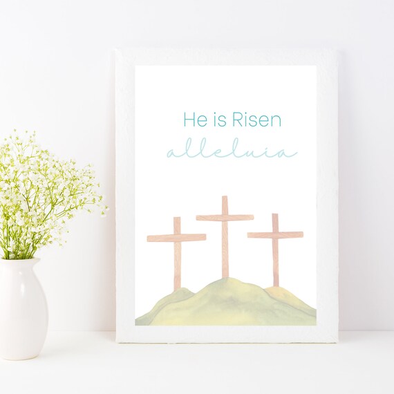 He is Risen Alleluia Print 8x10 Instant Download | Etsy
