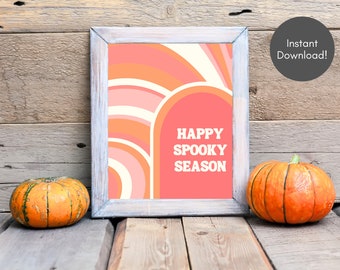 Retro Spooky Season Halloween print, 5x7" & 8x10" | Instant Download