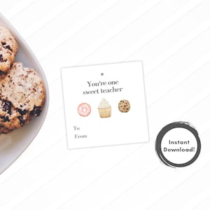 You&#39;re One SWEET Teacher, Teacher Appreciation Gift Tags | Instant Download