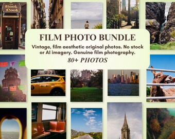Paquete de fotos vintage en película / Láminas decorativas estéticas para pared / Set de fotografía digital para descargar / Decoración vintage para habitaciones (descarga digital)