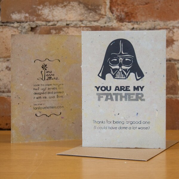Father's day - Darth Vader  - Hand Printed Recycled