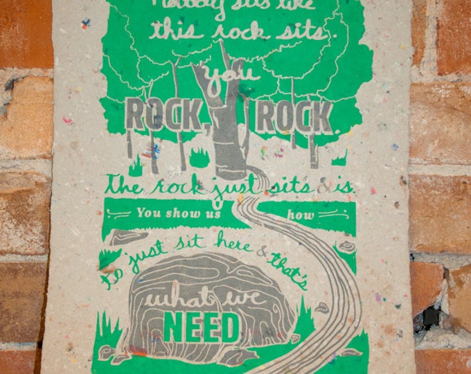 I Heart Huckabees Poem Screenprint on Handmade Recycled Etsy