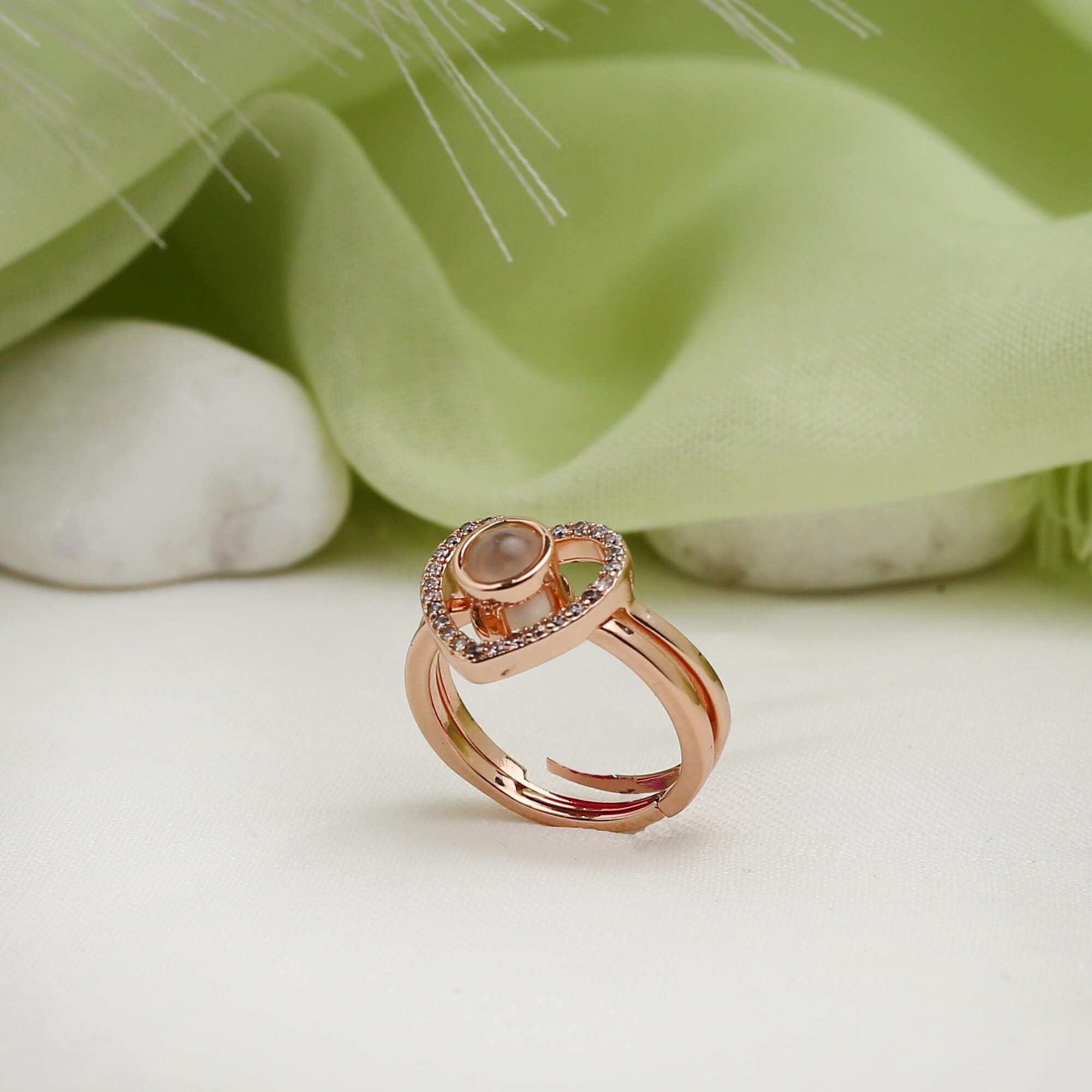 Custom Heart Photo Projection Ring • Personalized Hidden Secret Picture ...