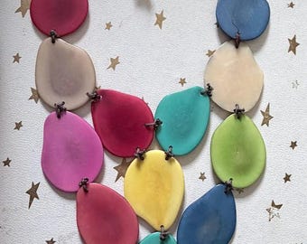 Tagua Nut Colorful Necklace - Theatre teacher cosplay
