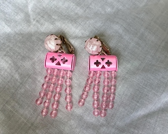 Vintage “Barbie (tm) Pink” Dangly Earrings