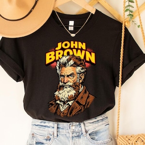 John Brown T-Shirt, John Brown T-Shirt, Retro Comic, Abolitionist Hero Tee, Johnny B. Goode John Brown Etching T-Shirt