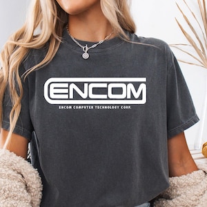 Encom Computers comfort colors T-shirt, ENCOM Tron t-shirt, Computer Flynn Arcade 1982 Sci-Fi Master Control Program