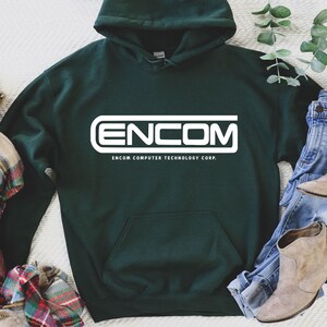 Sudadera con capucha de Encom Computers, camiseta de ENCOM Tron, programa de control maestro de ciencia ficción Computer Flynn Arcade 1982