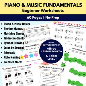 Esercizi di pianoforte e nozioni fondamentali di musica per principianti / Oltre 60 pagine / (Download in PDF)