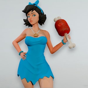 flintstones blue dress Betty Rubble Womens Small (4-6) Flintstones Blue Dress Hat Halloween Costume