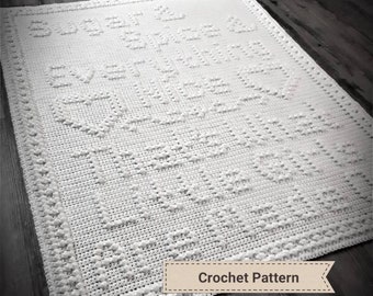 Crochet Pattern for Sugar and Spice Blanket, baby girl popcorn stitch blanket, bobble stitch baby blanket