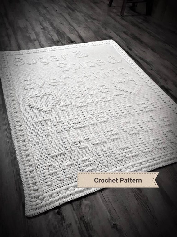 Crochet Pattern for Sugar and Spice Blanket Baby Girl Popcorn Stitch Blanket Bobble Stitch Baby Blanket Etsy Canada