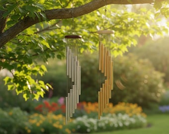 Nordic Metal Wind Chimes 18 Tubes Outdoor Garden Decor Rustic Patio Yard Hanging Bells
