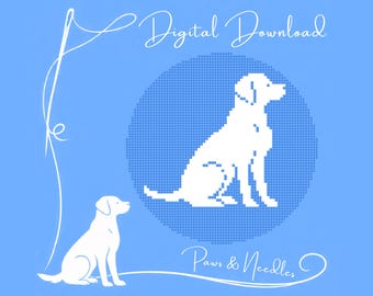 Pawz and Needles Dog Needlepoint Ornament - Digital Download