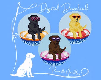 Floating Lab Needlepoint Ornament - Digital Download