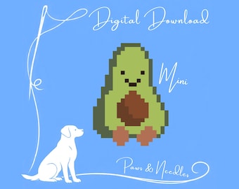 Mini Avocado Stitch Chart Digital Download