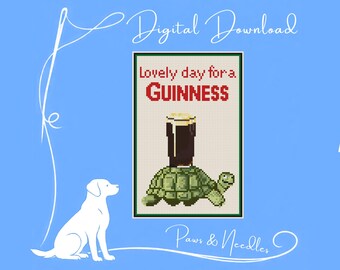 Guinness Turtle Needlepoint Chart - Digital Download