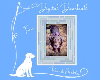 Seaglass Mosaic Frame Sitch Chart - Digital Download