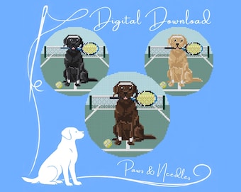 Tennis Lab Needlepoint Ornament Chart - Digital Download