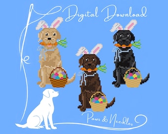 Easter Lab Needlepoint Chart - Digital Download