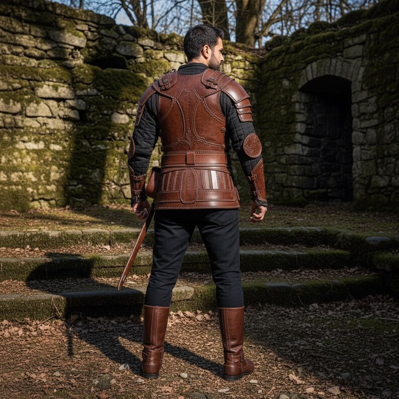 Brown Leather Medieval Armor – Viking LARP Cosplay Costume Set - Etsy