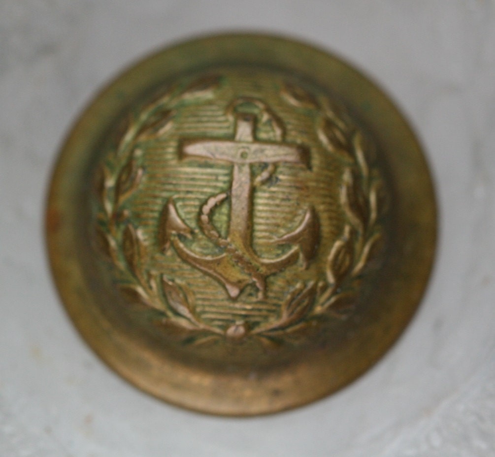 Vintage Brass Naval Buttons 6pc Etsy