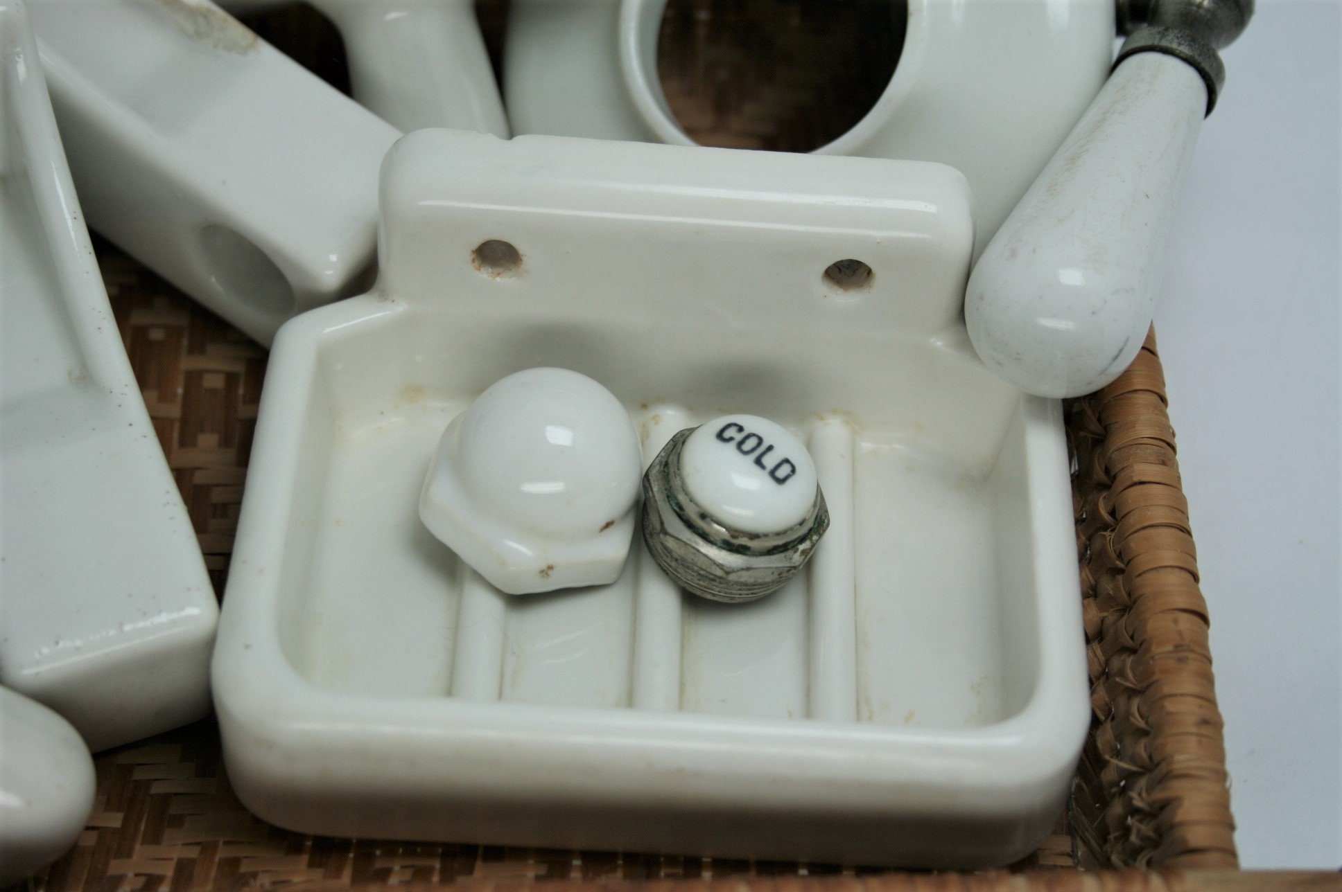 Lot of Vintage White Porcelain Bathroom Fixtures - Etsy