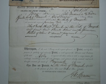 Demand Note 1861 New York- Antique Document