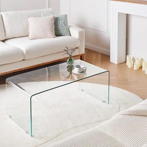 Table basse en verre transparent (verre de sécurité)