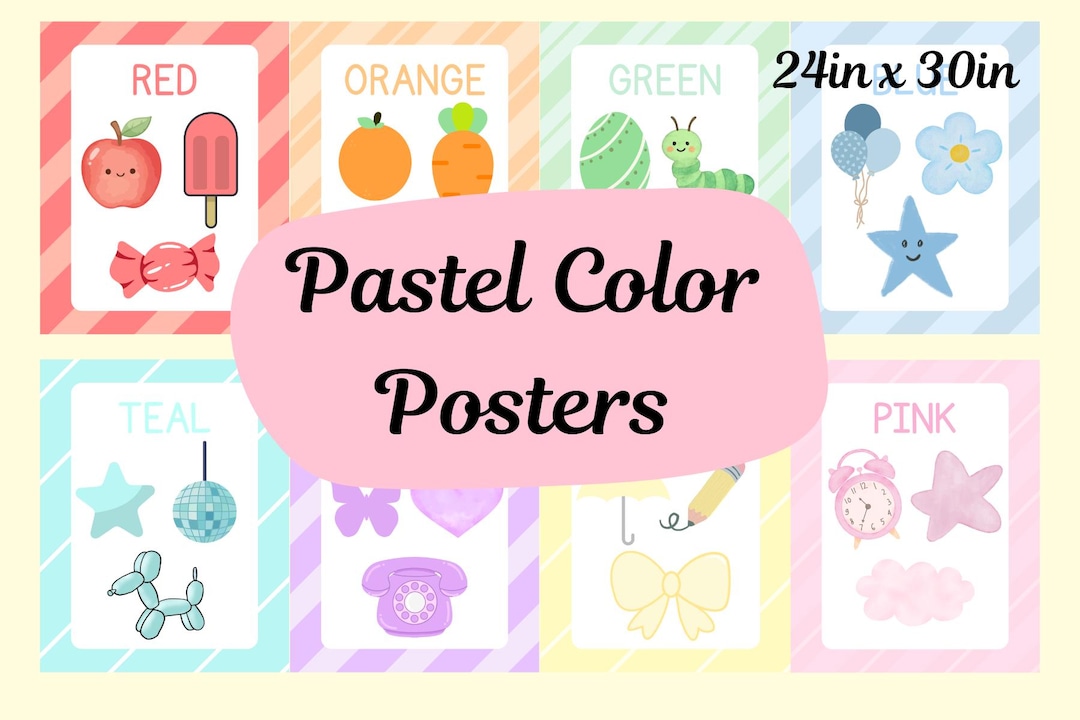 Pastel Colors Classroom Wall Art | Printable Learning Posters | 12 ...
