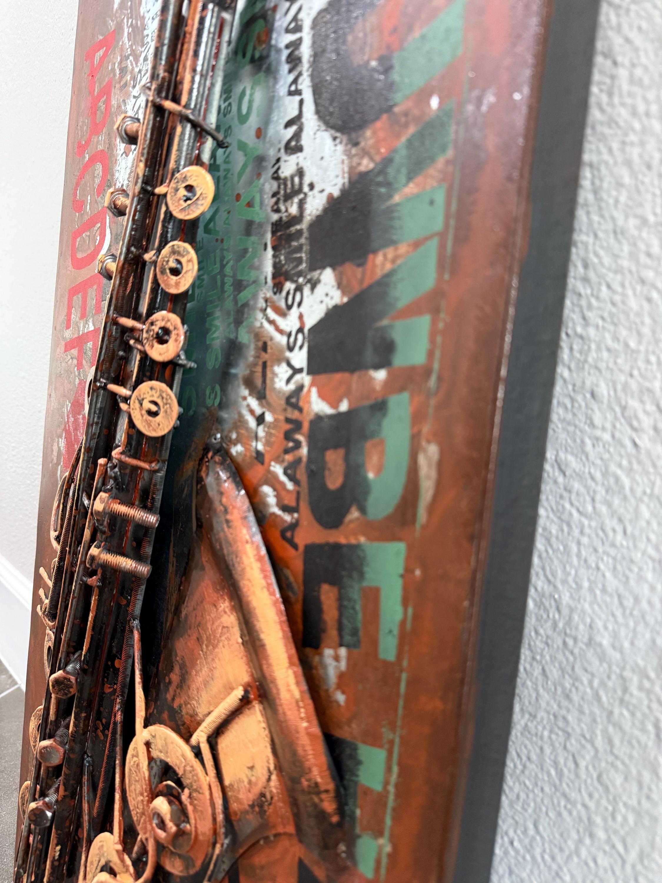 Rustic Saxaphone Handmade 3D Metal Saxophone Wall Art – Industrial Rustic Jazz Decor ...