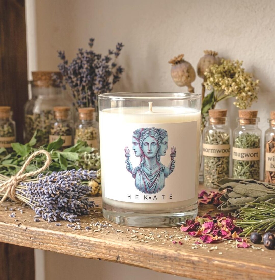 Hecate Triple Goddess Unscented Soy Candle – Greek Mythology Altar ...