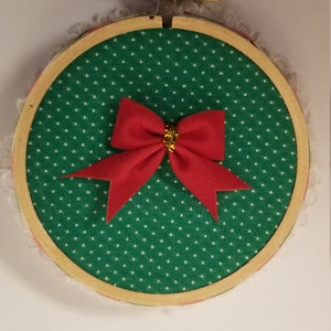 3 Inch Bow Embroidery Hoop Ornament