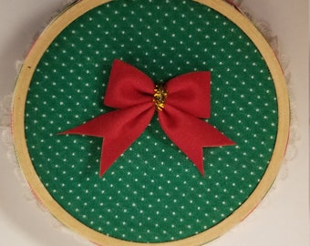 3 Inch Bow Embroidery Hoop Ornament